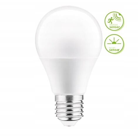 E27 4000K LED-Glühbirne mit Bewegungs- und Dämmerungssensor