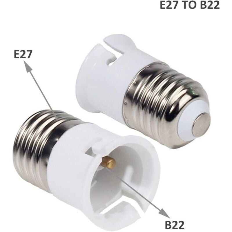 Ugreat - E27 a B22 per lampadina led a baionetta, convertitore base lampada per E27 a B22, adattatore a vite per attacco a baionetta, confezione da 6