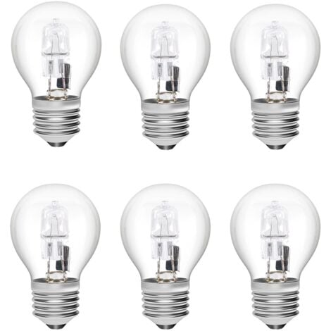 BEIJIYI E27 Ampoules Halogènes 28W G45 en Verre à Intensité Variable Blanc Chaud 2700K Lampe en Forme de Balle de Golf Ampoule à vis Edison Coque Transparente pour Lustre ( Lot de 6)