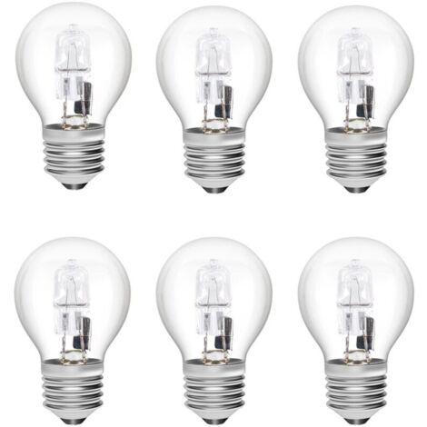 E27 Ampoules Halogènes 28W G45 en Verre à Intensité Variable Blanc Chaud 2700K Lampe en Forme de Balle de Golf Ampoule à vis Edison Coque Transparente pour Lustre ( Lot de 6)