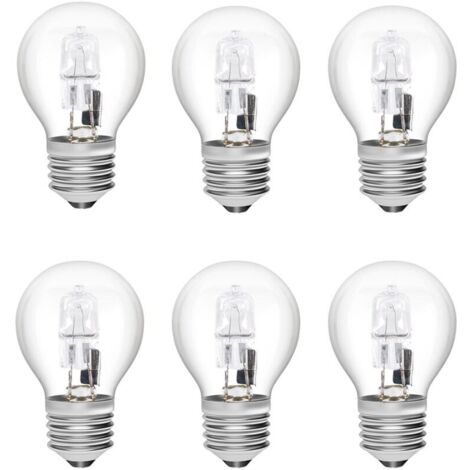 E27 Ampoules Halogènes 28W G45 en Verre à Intensité Variable Blanc Chaud 2700K Lampe en Forme de Balle de Golf Ampoule à vis Edison Coque Transparente pour Lustre ( Lot de 6)