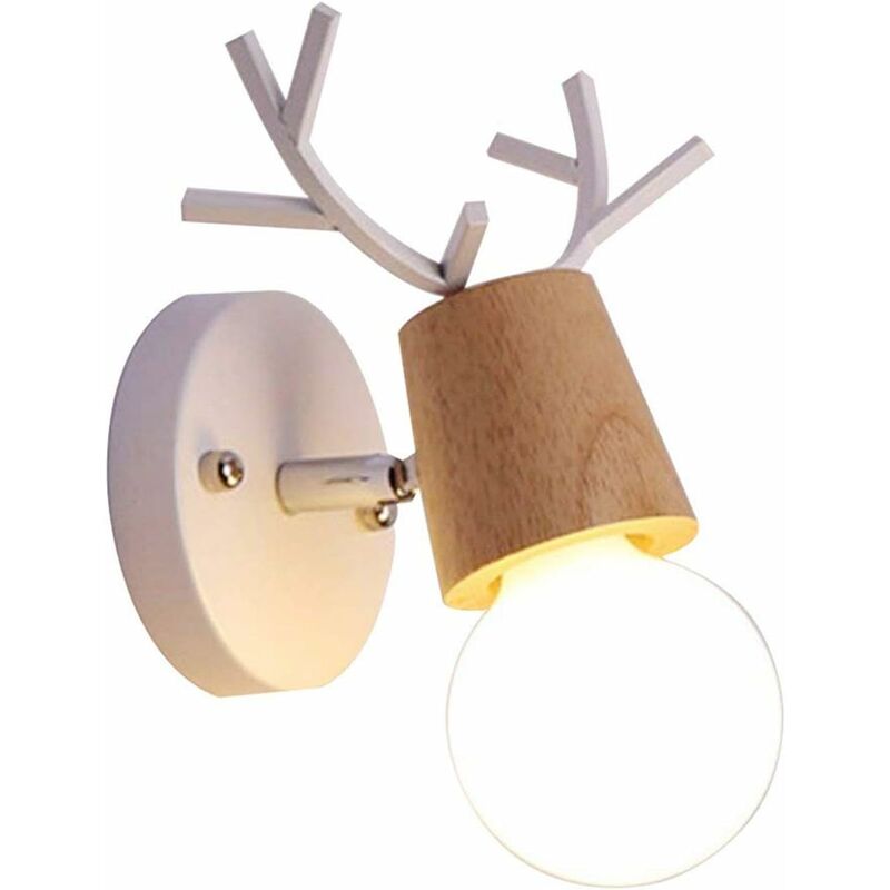 

E27 Aplique de pared Lámpara de pared para niños Deco Noel Creative Antlers Lámpara de accesorios de iluminación con forma de ciervo Lámpara para