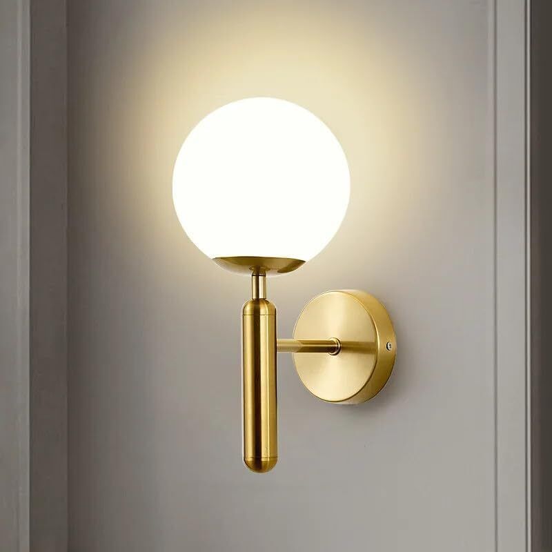 E27 Applique Murale Intérieure, Moderne Lampe Murale Design Minimaliste, Abat Jour en Verre Luminaires Intérieur pour Chambre Salon Couloir Café