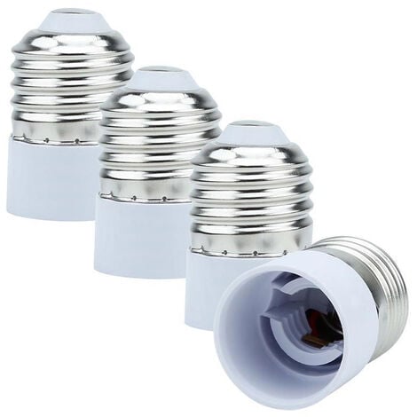 Intirilife E27 auf E14 Lampensockel Adapter in WEISS – 4x Lampenadapter zum Umformatieren von E27 auf E14