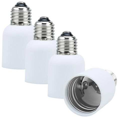 Intirilife E27 auf E40 Lampensockel Adapter in WEISS – 4x Lampenadapter zum Umformatieren von E27 auf E40