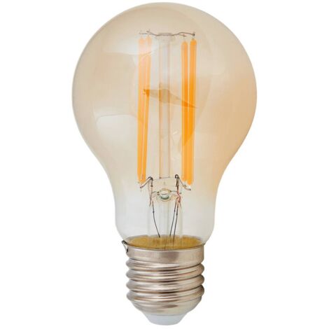 E27 bombilla LED filamento 6W, 500Lm, ámbar, 2200K