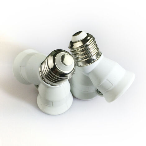 E27 Convertisseur de prises 2 en 1 Adaptateur de base de 2 adaptateurs pour ampoules à LED et ampoules à incandescence et ampoules CFL [Classe énergétique A+]