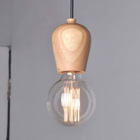 E27 Créatif Suspensions Luminaires Industrielle Bois Plafonnier Moderne Luminaire Lumiere Contemporain Suspensions Plafonniers Luminaire (Type B)