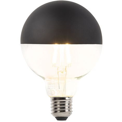 LUEDD E27 dimmbare LED-Filamentlampe Kopfspiegel G95 schwarz 550lm 2700K