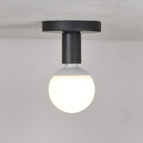 E27 Douille d'Ampoule en Métal E27 Douille de Lampe Support Base pour Lampe Support Douille E27 Murale Plafonnier Lampe de plafond pour Couloir Chambre Café Cuisine Salon étude,Noir(2 pack)