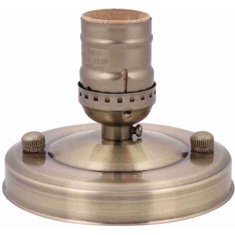 E27/E26 Support de Lampe Vintage Industriel en Bronze pour Suspension Murale/Ceiling - Support Métallique Anti-Rouille avec Bague D'installation
