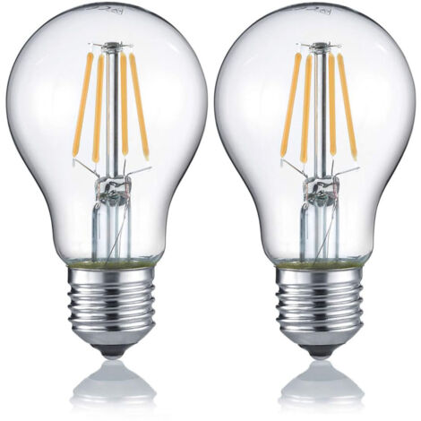 E27 Filament LED 2Stk. á 4 Watt, 470 Lumen, 3000 K Warmweiß, Ø6cm- nicht dimmbar