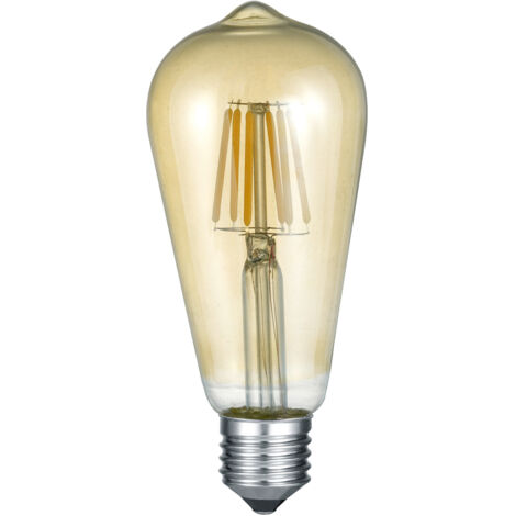 E27 Filament LED - 6 Watt, 600 Lumen, warmweiß, Ø6,4cm - nicht dimmbar, amber