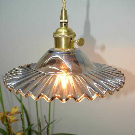 HOOPZI E27 Industrial Vintage Glass Pendant Lights Retro Ceiling Light Glass Lighting Retro Pendant Lights Industrial Ceiling Lighting Pendant Lights Ceiling Lights Lighting (Smokeless Glass