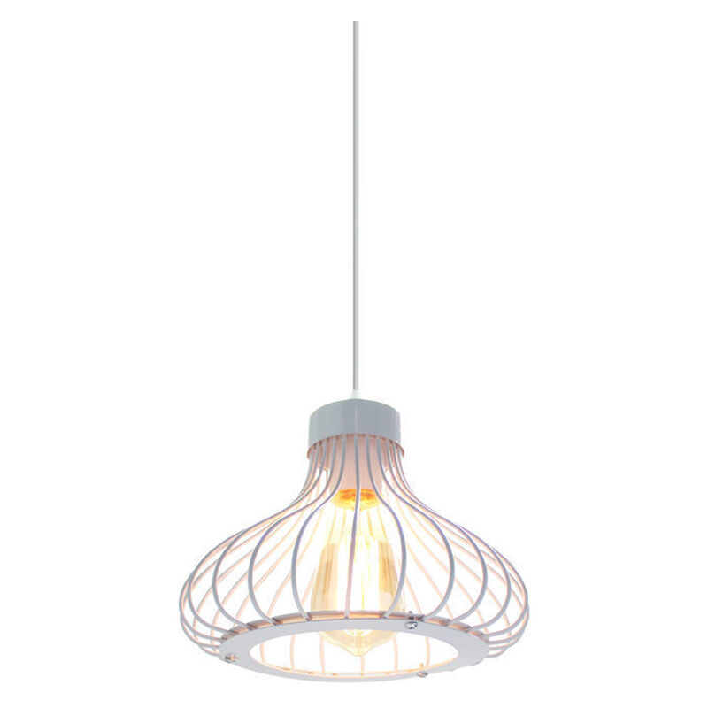 E27 Industrial Vintage Metal Pendant Lights Cage White Retro Ceiling Light Vintage Ceiling Light Antique Hanging Light