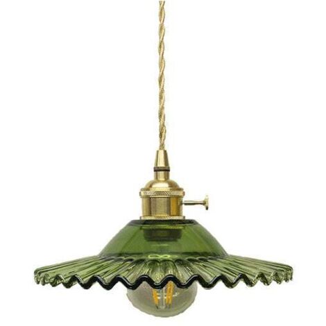 E27 Industrielle Vintage Glas Pendelleuchten Retro Deckenleuchte Glas Retro Pendelleuchten Industrielle Deckenbeleuchtung Pendelleuchten Deckenleuchten Leuchte (Grünes Glas ohne S