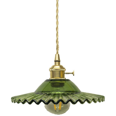 E27 Industrielle Vintage Verre Suspensions Luminaire Retro Plafonnier Luminaire Industrielle Eclairage de Plafond Verre Retro Suspensions Luminaires Suspensions Plafonniers Luminaire(vert)