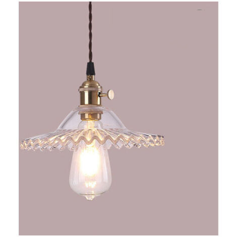 E27 Industrielle Vintage Verre Suspensions Luminaire Retro Plafonnier Luminaire Verre Retro Suspensions Luminaires Industrielle Eclairage de Plafond Suspensions Plafonniers Luminaire(Verre transparent