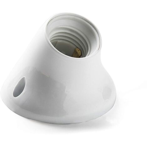 E27 lamp holder with curved base, grey, white