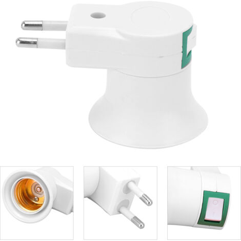 E27 Lampenfassung mit Schalter, 2 Stück, Schraubsockel aus PVC, 220-V-EU-Stecker