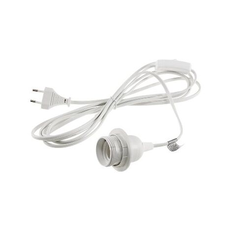 E27 Lampenfassung mit Schalter, 3,4m Kabel, Montagering