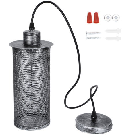 E27-Lampenschirm aus Metall im Industriestil für Bar/Café, Retro-Grau, AC85-265V