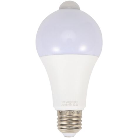 E27 LED-Lampe mit Infrarot-Bewegungsmelder für Flur, Balkon, Garage, 12 W, 85–265 V