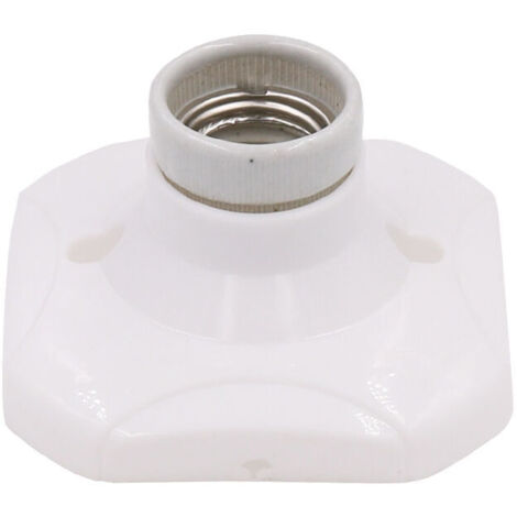 E27-LED-Lampenfassung, E27-Keramikfassung und Kunststoffsockel, E27-Wandfassung, weiße E27-Fassung mit Ring für Eingangs-/Decken-/Balkonbeleuchtung