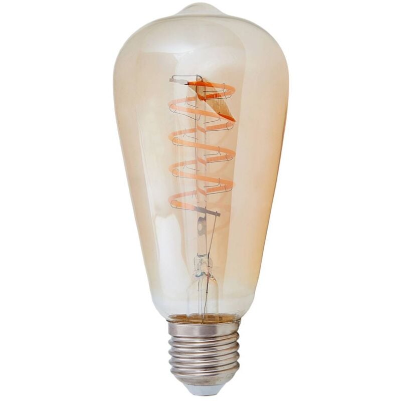 

E27 LED rústico Curved Line 4W, 2200K, ámbar