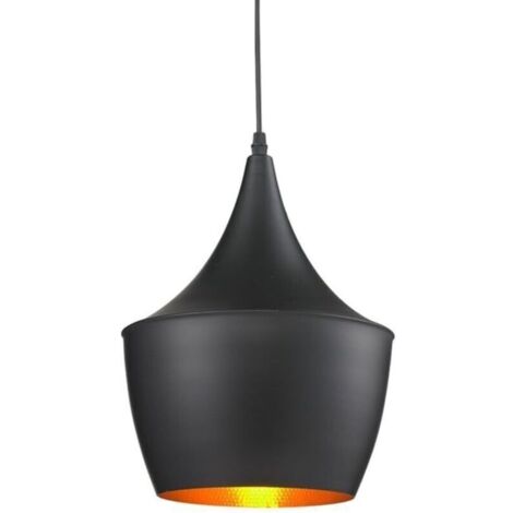 E27 Lustre Suspension Industrielle Vintage forme Instrument de Musique Noir Or