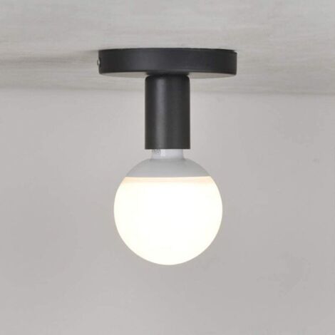 LABLANC E27 Metal Bulb Socket E27 Lamp Holder Base for Lamp Holder Socket E27 Wall Ceiling Light Ceiling Lamp for Hallway Bedroom Cafe Kitchen Living Room Study,Black