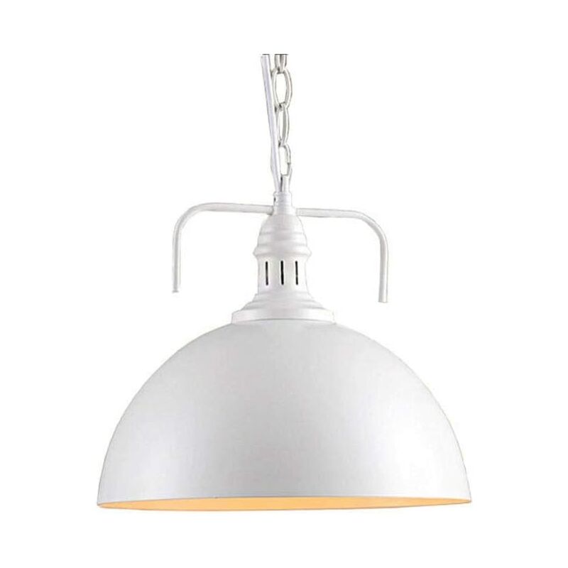E27 Metal Retro Pendant Light Iron Ceiling Light Vintage Industrial Chandelier Metal Lampshade Industrial Antique Hanging Light Ø300MM White