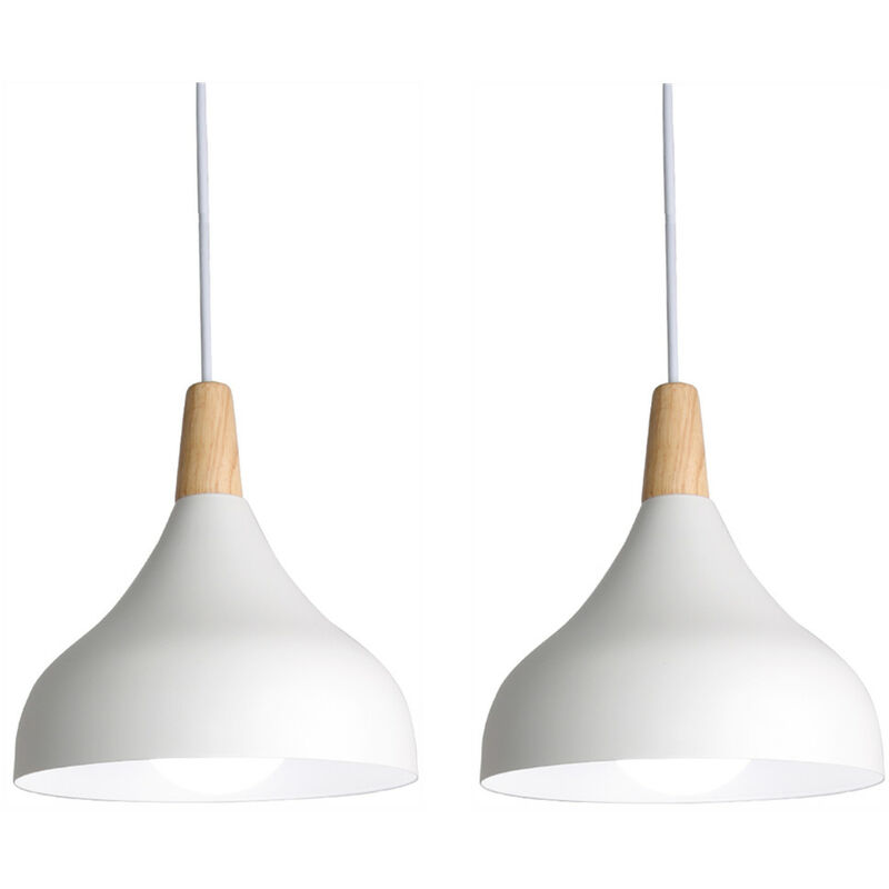 Wottes - E27 Modern Hanging Ceiling Lamp Creative Nordic Chandelier Indoor Pendant Light 2Pcs - White