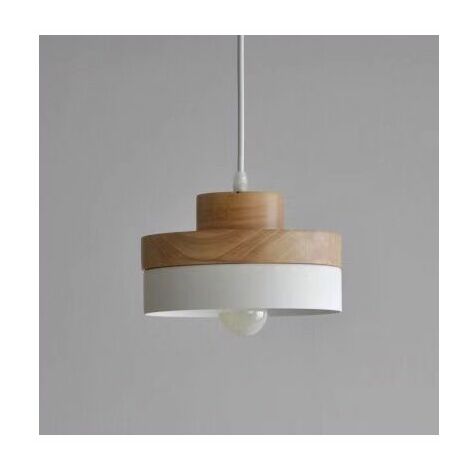 E27 Moderne Suspensions Luminaire Plafonnier Luminarie Contemporain Blanc Vernis Suspensions Luminaire Plafond Lustre Bois et Metal Suspensions Luminaire Suspensions Lampe rond blanc