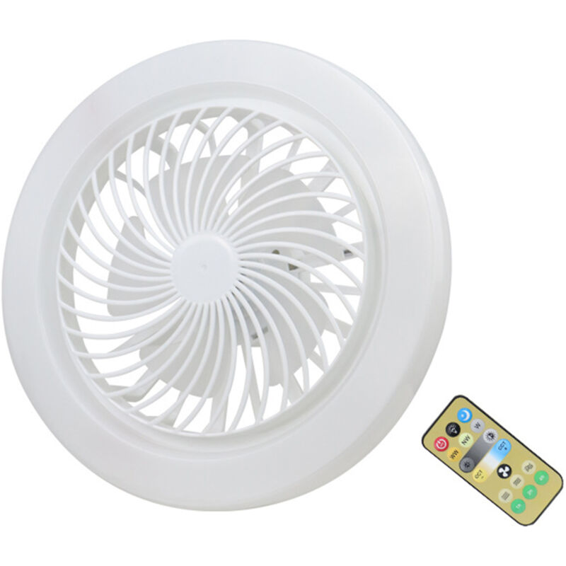 Lifcausal - E27 Petit Ventilateur de Plafond Silencieux avec Lumière led Température de Couleur Réglable Lampe de Ventilateur à Intensité Variable