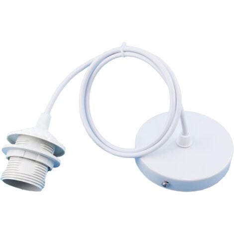 E27 Porte Lampe Suspension, E27 Pendentif Lampes Suspendues Accessoires, E27 Lampe Suspendue Accessoires Avec 1m Câble, pour Bar, Café, Magasin de Vêtements, Maison, Hôtel (Blanc)