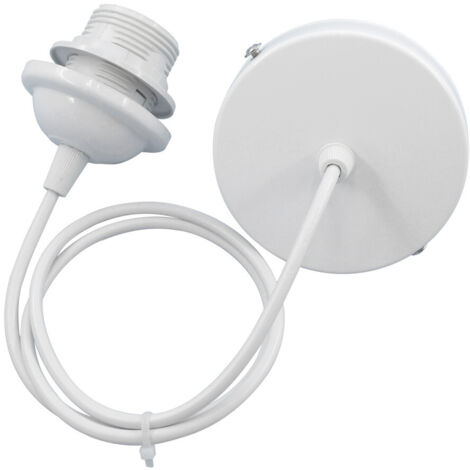 E27 Porte Lampe Suspension, E27 Pendentif Lampes Suspendues Accessoires, E27 Lampe Suspendue Accessoires Avec 1m Câble, pour Bar, Café, Magasin de Vêtements, Maison, Hôtel (Blanc)