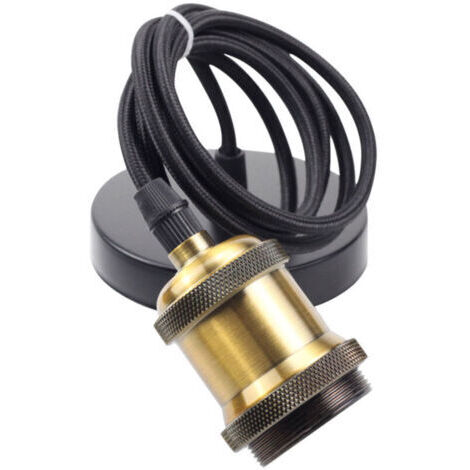 E27 Porte Lampe Suspension en Bronze Doré,Câble Suspension Luminaire,Pendentif Suspendue Accessoires en Métal,Câble Réglable 200CM pour Café Magasin Chambre Bar