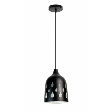 E27 Punto Luce Noir Et Blanc Perforé Plafond Suspendu Lustre Noir