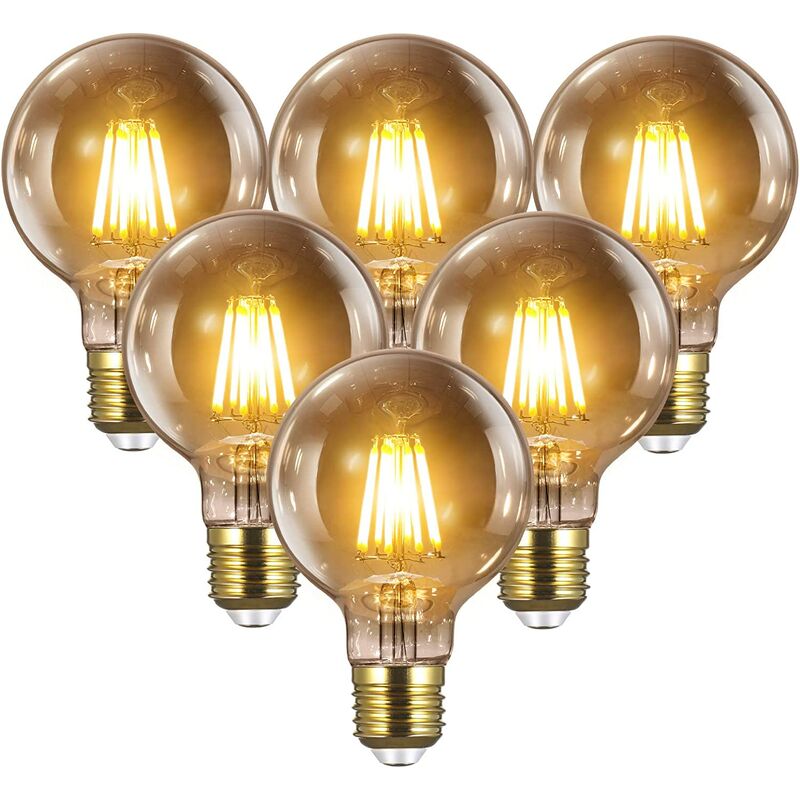 

E27 Retro Edison LED Bulb-8W Retro G80 Bombilla de filamento decorativa Bombilla de barra de restaurante Bombilla incandescente regulable Vintage