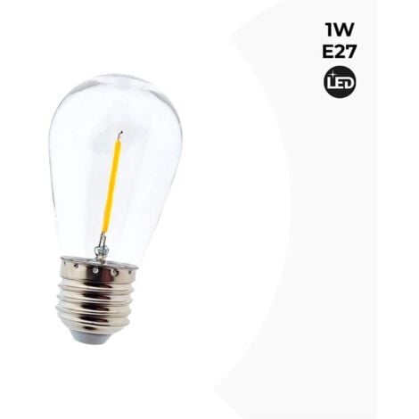 BARCELONA LED E27 S14 Transparent 1W LED-Glühbirne E27 S14 Klar