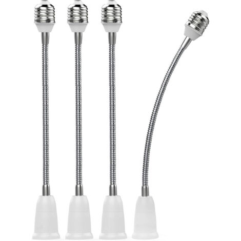 E27 Socket 27.5CM Extension, E27 to E27 Socket Extension, Lamp Holder, Pack of 4