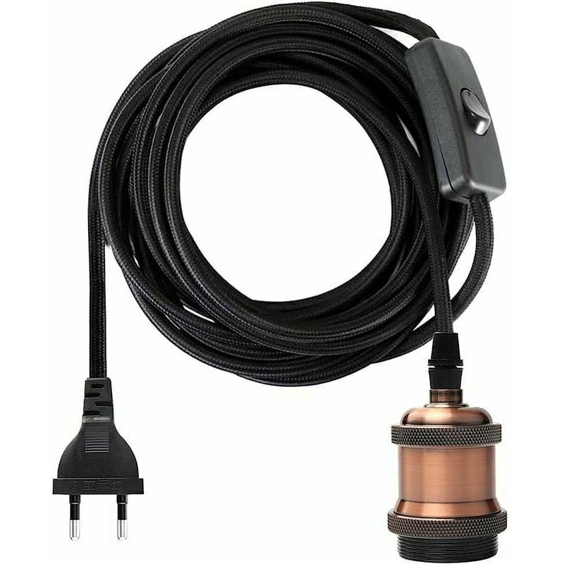 Image of E27 socket with switch. 3.5-meter fabric-covered&hellip;