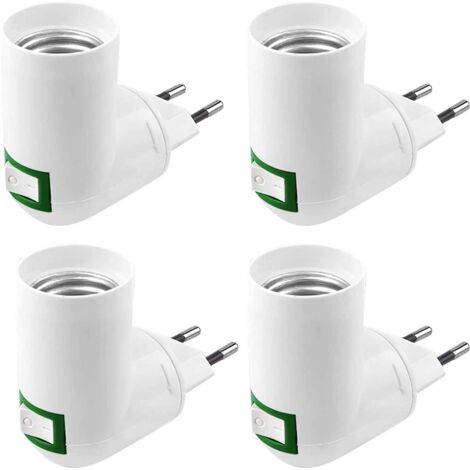 E27 Socket with Switch AC 220V Construction Site Socket Kitchen Lamp Socket Adapter LED Lamp Holder (White)