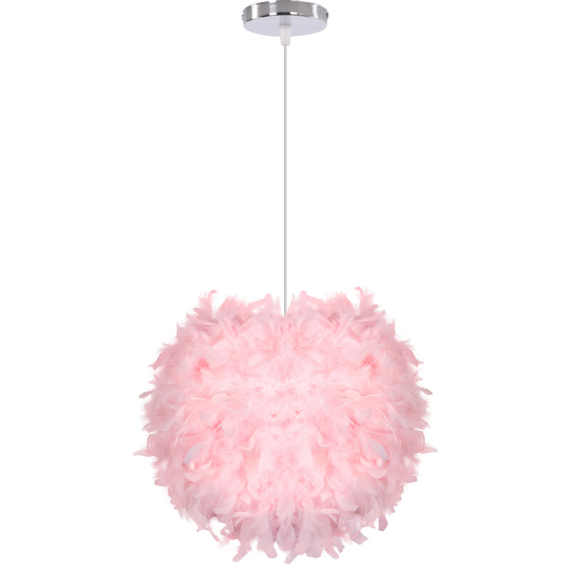 E27 Suspension Luminaire Moderne Lustre Plume Rose Lamp Plafonnier Ø30CM pour Salon Chambre à Coucher - 1Pcs