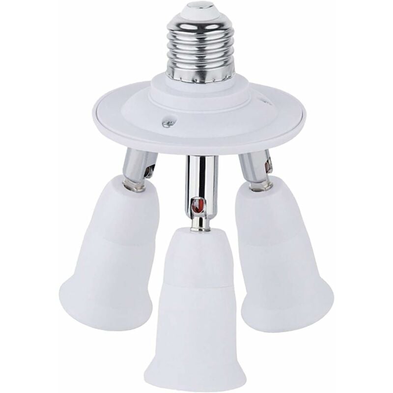 E27 Triple pour Ampoule led a Visser, 360° Réglable, ac 220-240V, Adaptateur 3 E27 pour Support Ampoule Plafond, Rallonge Douille E27 Orientable