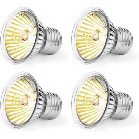 E27 UVA/UVB-Heizlampe für Terrarien (Schildkröten), 50 W, dimmbar, 220 V, für Schlangen, Echsen, Amphibien und Aquarien (4er-Pack).