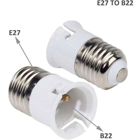 E27 vers B22 pour Ampoule LED à Baïonnette, Base de Lampe Convertisseur pour Passer de E27 à B22, Adaptateur à Vis vers Douille Baïonnette, lot de 6 - RWAdaptateur de culot d'ampoule