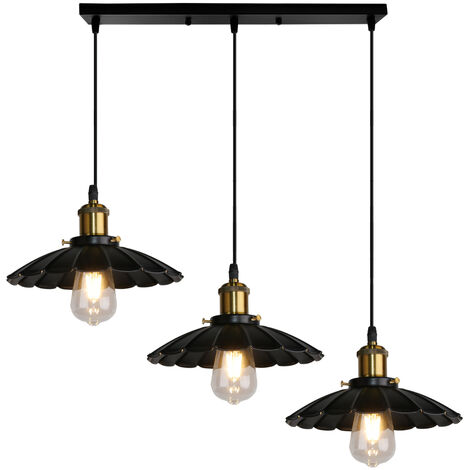 Lampadario per cucina cestino in metallo nero - 38D5