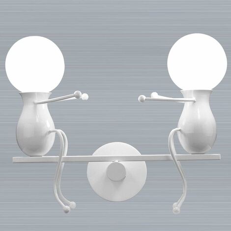 E27 Weiß Wandleuchte Cartoon Wandlampe aus Metall Lampenkörper für Kinderzimmer Flur Treppe